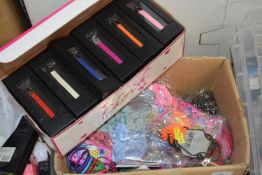 Quantity of bracelets plus a box of Cherish key chains/phone straps