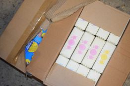 One box of home fragrances, incense sticks together with a quantity of dog waste bags