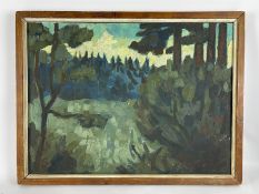 Expressionistisches Gemälde Waldlandschaft 