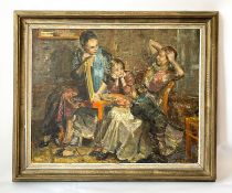 Großes Gemälde "Kinder in der Stube"