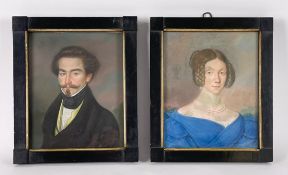 Paar Portraits Pastellmalerei