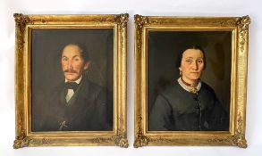 Paar Biedermeier Portraitgemälde