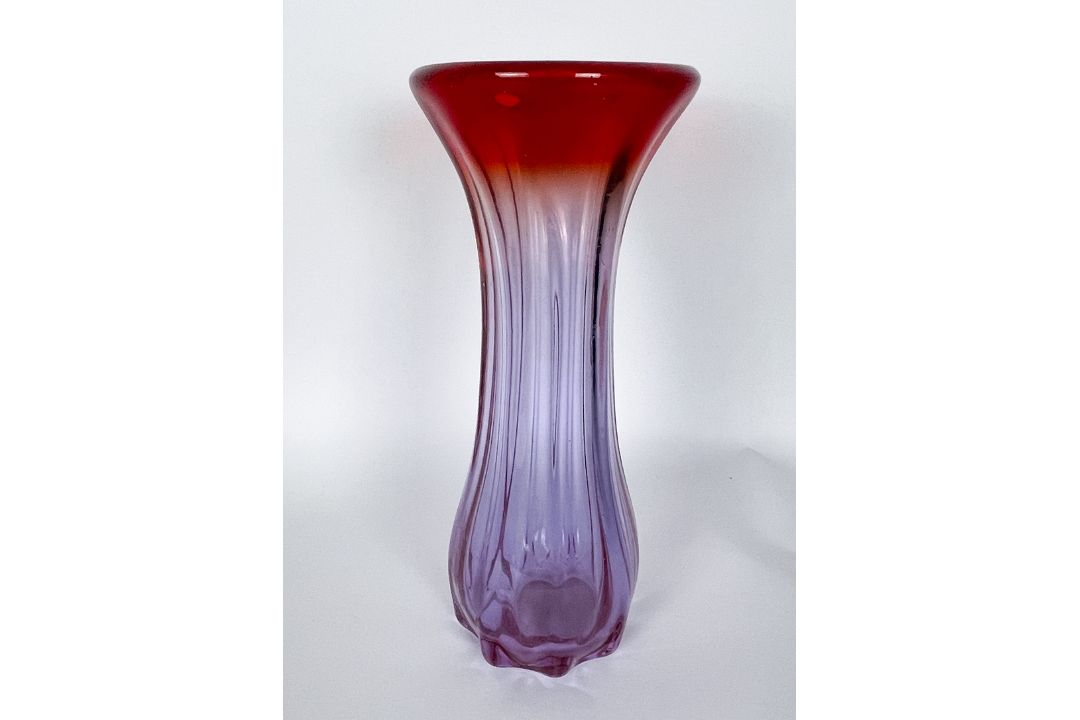 Rote große Murano Glas Vase - Bild 1 aus 5