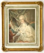 Pastellmalerei "Adelige mit Diener"