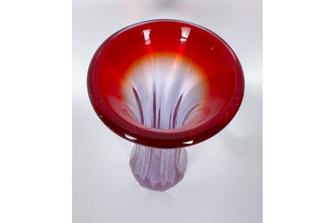 Rote große Murano Glas Vase - Bild 3 aus 5