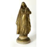 Vergoldete Bronzemadonna auf Marmorsockel