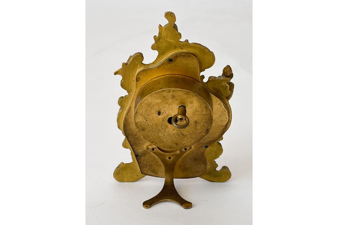 Miniaturuhr Bronze mit Email - Bild 3 aus 4