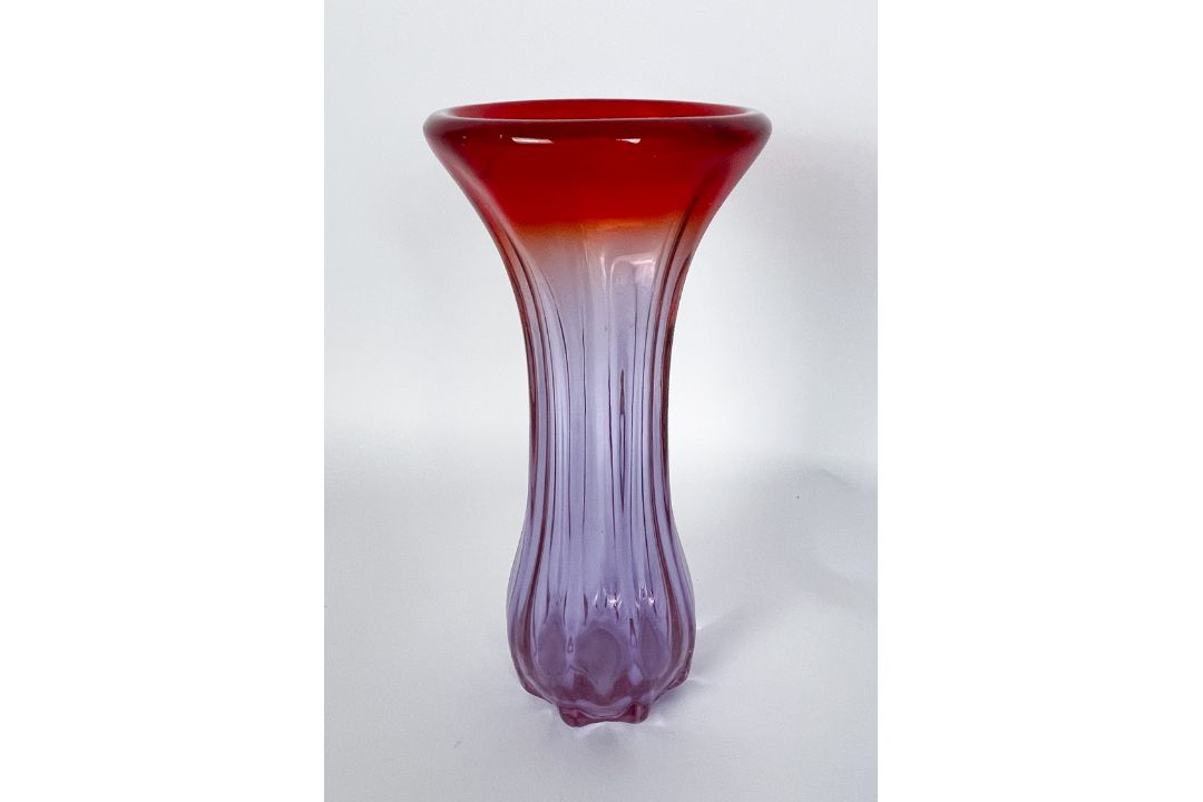 Rote große Murano Glas Vase - Bild 4 aus 5