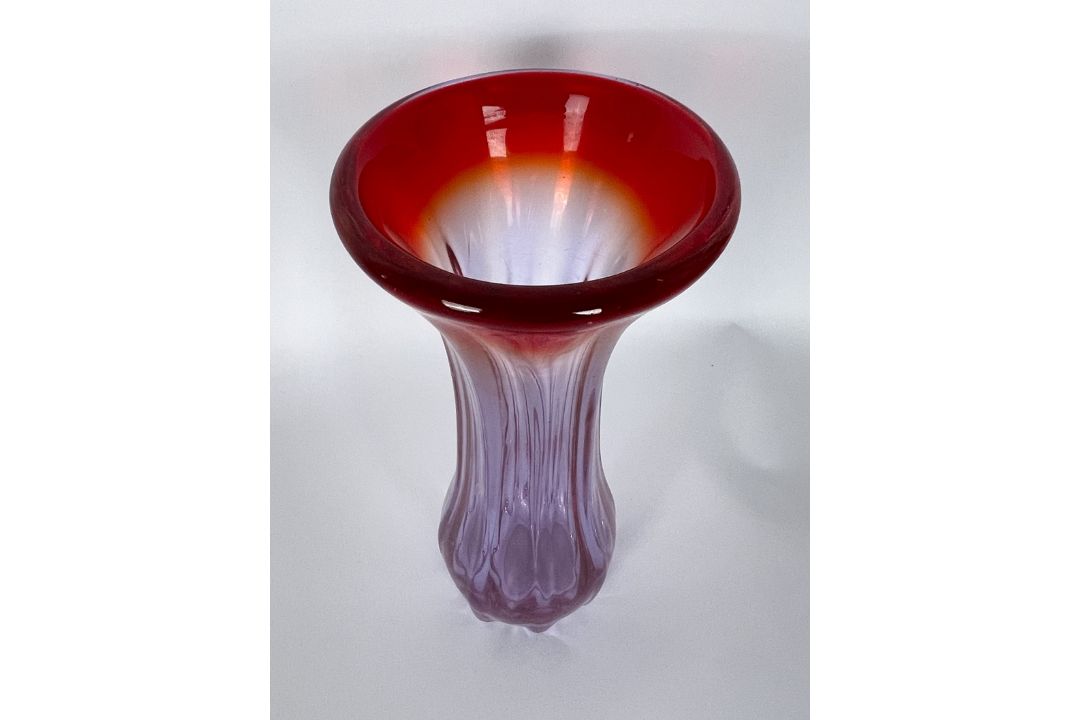 Rote große Murano Glas Vase - Bild 2 aus 5