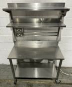 Mobile Preparation Table With Shelves And Power Sockets