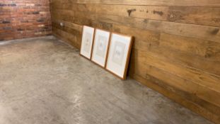 Small Decorative Art In Wooden Frame x3
