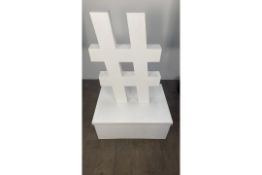 White Floor Sign Free Standing