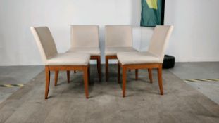 Billiani Wooden Framed Leather Effect Chair x4