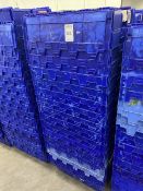 blue stackable storage boxes