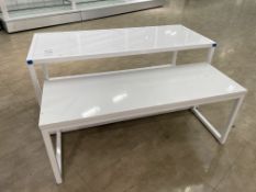 White Metal Display Cupboards x2