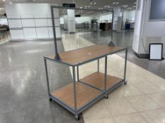 Metal & wood unit with 2 removeable shelves
