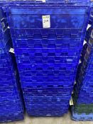 blue stackable storage boxes