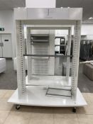x2 Large Brushed White Display Unit On Wheels