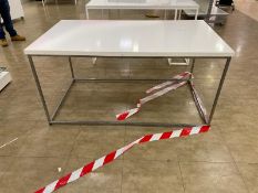 Metal Framed Table With White Gloss Top