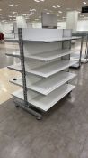 dual sided mobile shelving unit