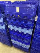 blue stackable storage boxes