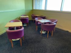 Square table with Purple Chairs