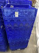 blue stackable storage boxes