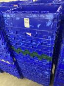 blue stackable storage boxes