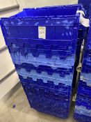 blue stackable storage boxes
