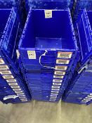 blue stackable storage boxes