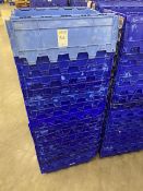 blue stackable storage boxes