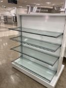 Movable shelving 1x Glass shelving, 1x White shelving
