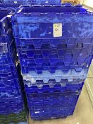 blue stackable storage boxes
