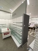 Large partition wall with shelving