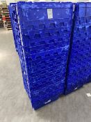 blue stackable storage boxes