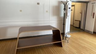 Walnut Curved Table and Coat Stand