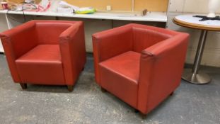 Pleather Bucket Chair X2