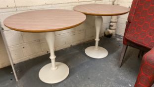 X2 Walnut Effect Circular Tables