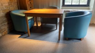 Dino Tub Chair X3 and Solid Wooden Table