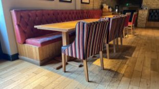 Studded Banquette Seating with X5 Dining Chair and Tables