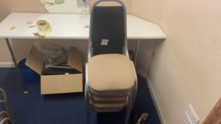 Set Of Metal Framed Stackable Chairs