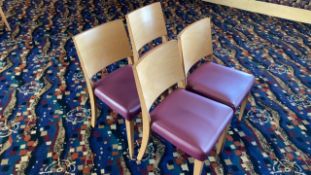 Set Of 4 Wooden Upholstered Chairs