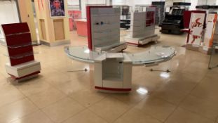 Bespoke U-shaped Glass Topped Display Unit