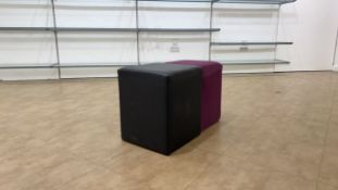1x Black 1x Purple Pouffe