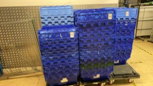 Job Lot Of Blue Crates Including Skates