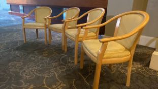 Wooden Framed Arm Chair X4