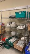 Large Quantity of Crockery on Adjustable Racking