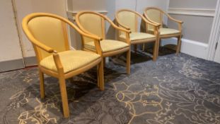 Wooden Framed Arm Chair X4