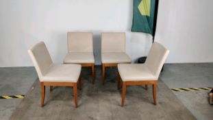Billiani Wooden Framed Leather Effect Chair x4