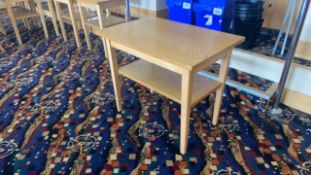 X1 Wooden Table & X2 Purple Wooden Chairs